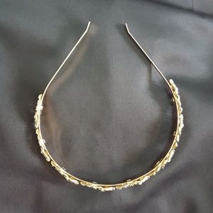 Gold tone marcasite headband